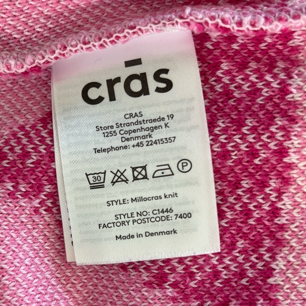 CRAS MILLO KNIT ORGANIC COTTON SWEATER Flare Sleeves Multicolor Retro - Picture 5 of 12